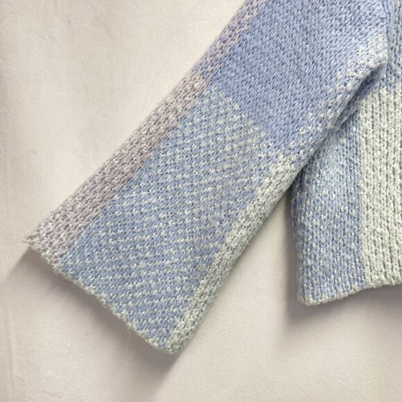 Jessica Simpson Knit Pastel Color-block Oversized Cropped Sweater Women XS Blue - Picture 14 of 16